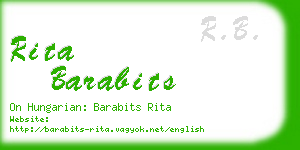 rita barabits business card